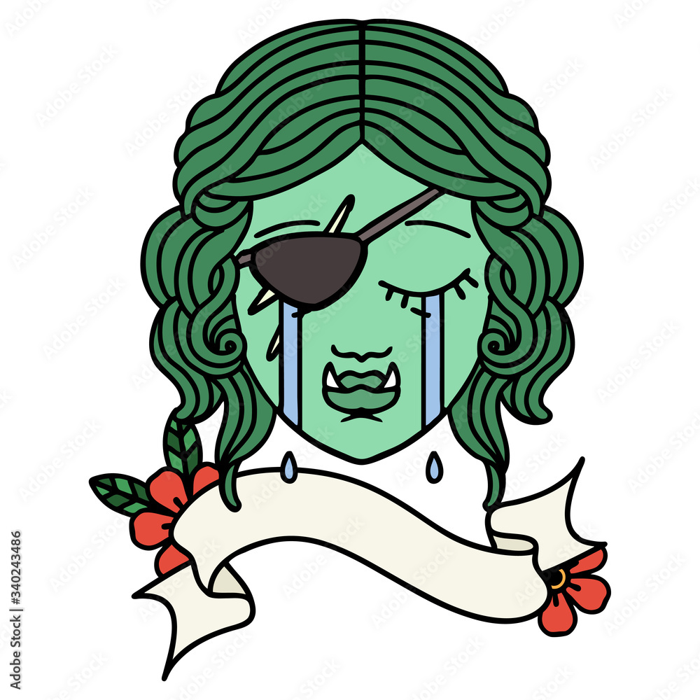 crying orc rogue character face illustration crying orc rogue character face illustration