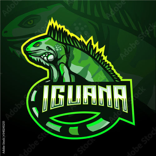iguana esport mascot logo design 