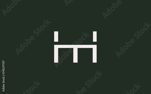HM or MH and H, M Uppercase Letter Initial Logo Design, Vector Template