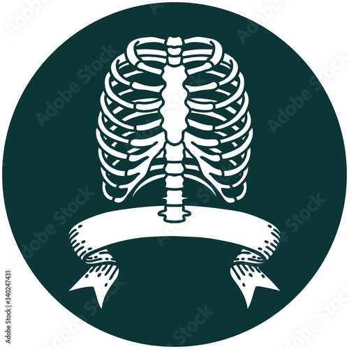 icon with banner of a rib cage