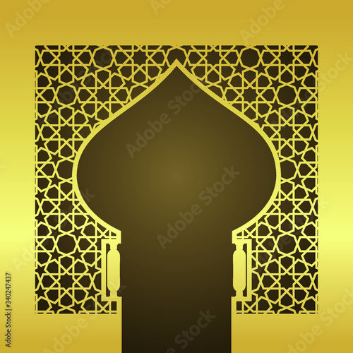 Ramadan Kareem islamic greeting with arabic calligraphy template design