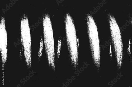 Distress vector texture of metal spring. Black and white grunge background.
