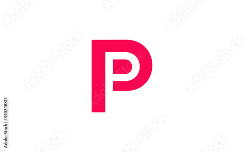 PP or P Uppercase Letter Initial Logo Design, Vector Template