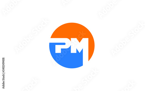 PM or MP and P, M Uppercase Letter Initial Logo Design, Vector Template
