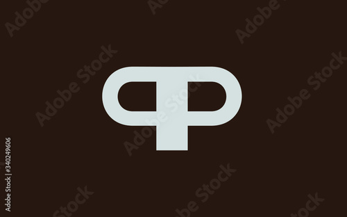 PP or QP and P, Q Uppercase Letter Initial Logo Design, Vector Template