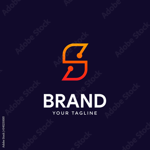 minimalist abstract letter s logo template design editable 