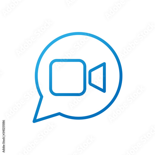 Video Call Icon Logo Vector Illustration. Video Call icon design vector template. Trendy Video Call vector icon flat design for website, symbol, logo, icon, sign, app, UI.