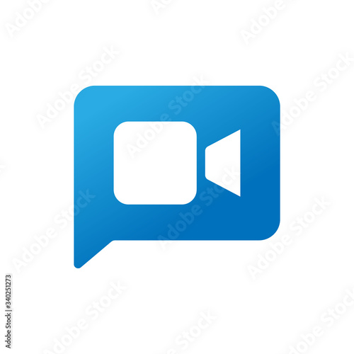 Video Call Icon Logo Vector Illustration. Video Call icon design vector template. Trendy Video Call vector icon flat design for website, symbol, logo, icon, sign, app, UI.