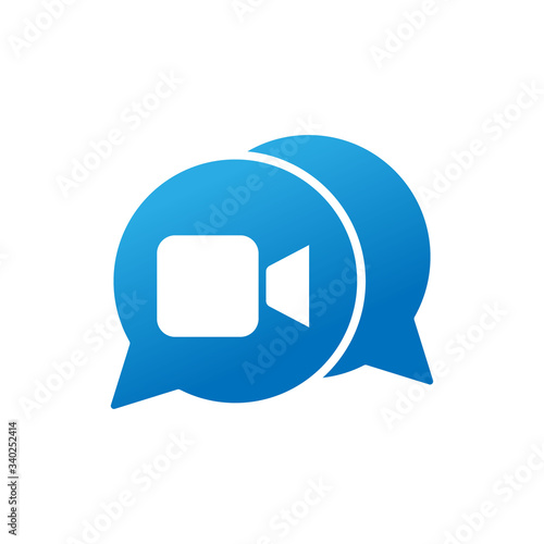 Video Call Icon Logo Vector Illustration. Video Call icon design vector template. Trendy Video Call vector icon flat design for website, symbol, logo, icon, sign, app, UI.