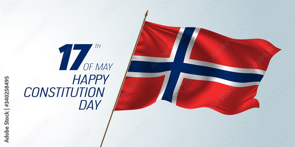 Norway happy constitution day vector banner, greeting card