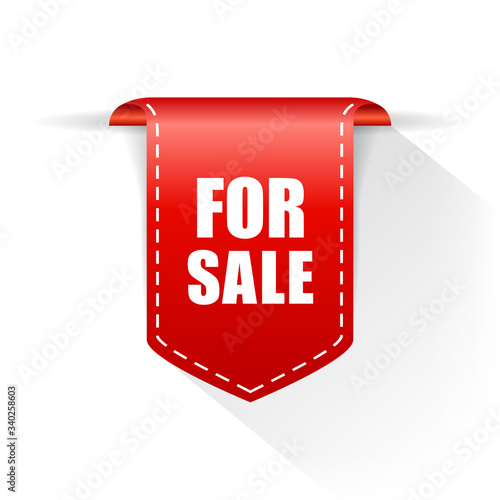 For sale vector announce ribbon