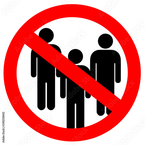 No public meetings vector sign