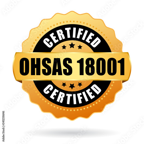 Ohsas 18001 certified vector icon