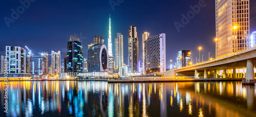 Dubai city skyline at night  UAE