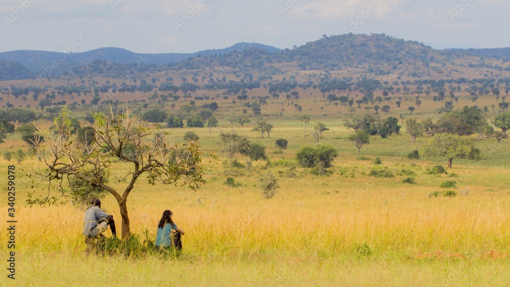 Paisaje de la selva africana durante un safari Paisaje de la selva africana durante un safari