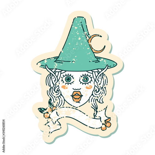 elf mage character face illustration