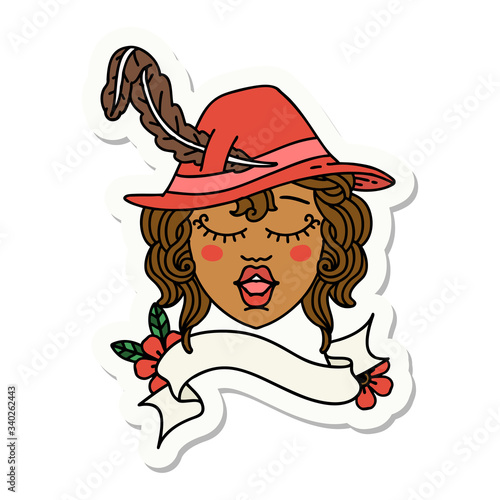 human bard character face sticker