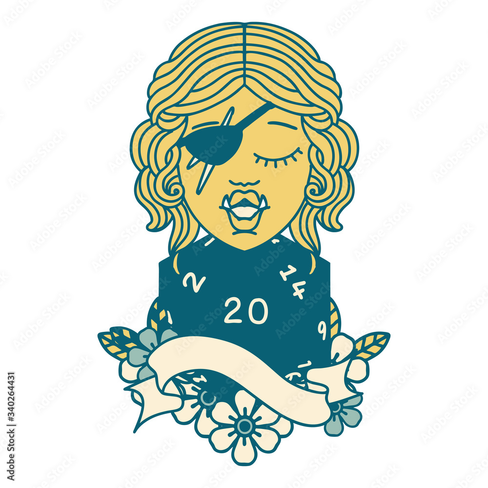 half orc rogue with natural twenty dice roll illustration half orc rogue with natural twenty dice roll illustration
