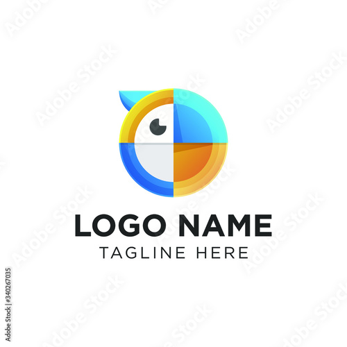 Free Download Modern Colorful Circle Parrot Logo - GFXLoad