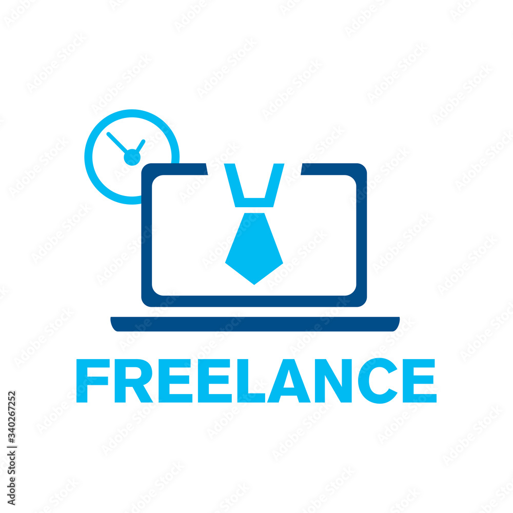 Vector logo for freelancing and remote work Vector logo for freelancing and remote work