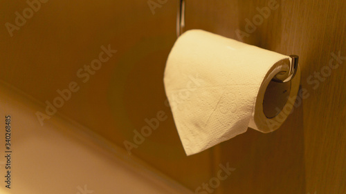 toilet paper in the bathroom