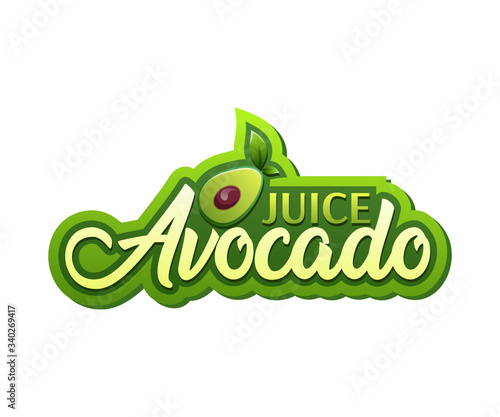 juice avocado logo banner typography