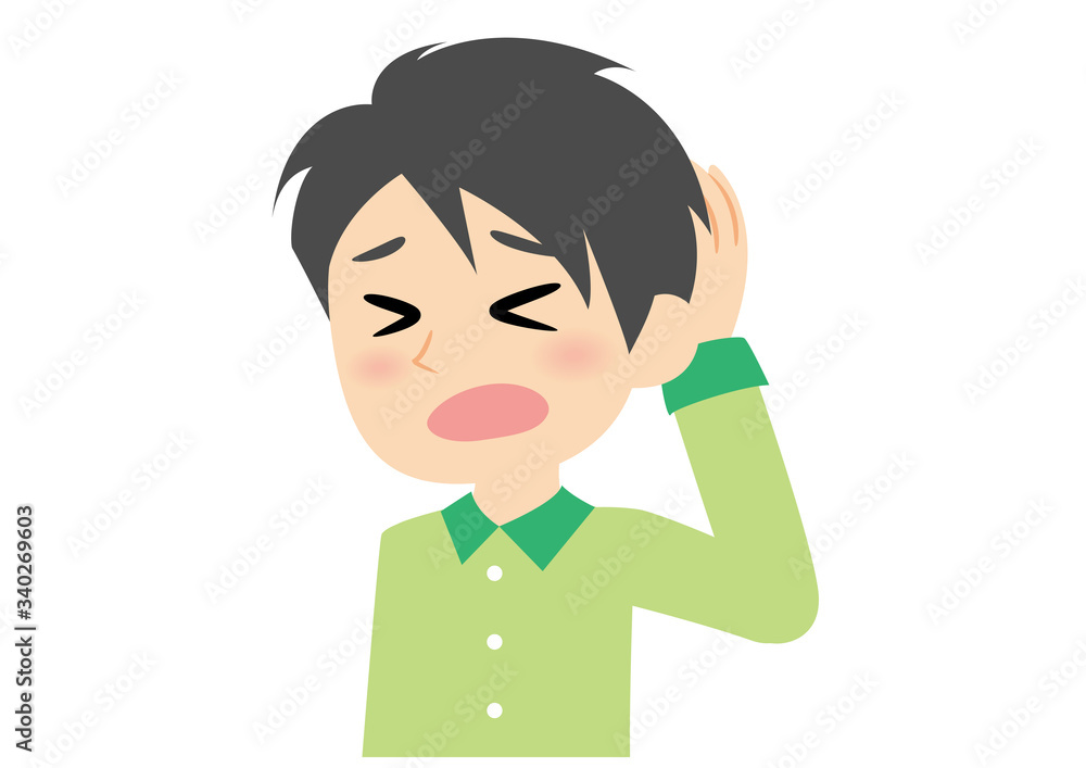男性の表情　焦る