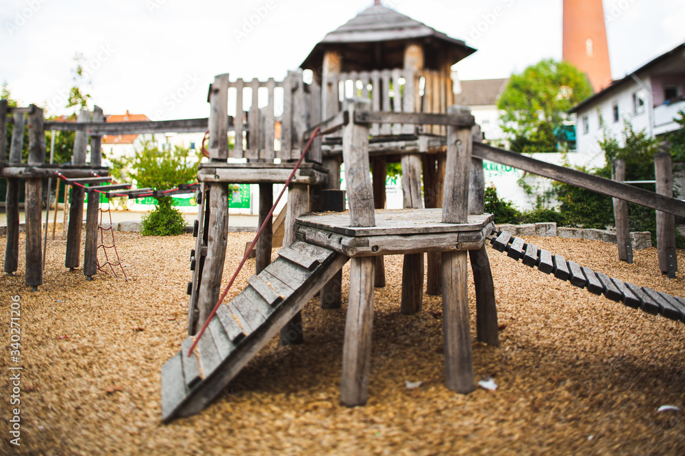 Detail of Lonely Empty Playground captured with Tilt & Shift Lens 