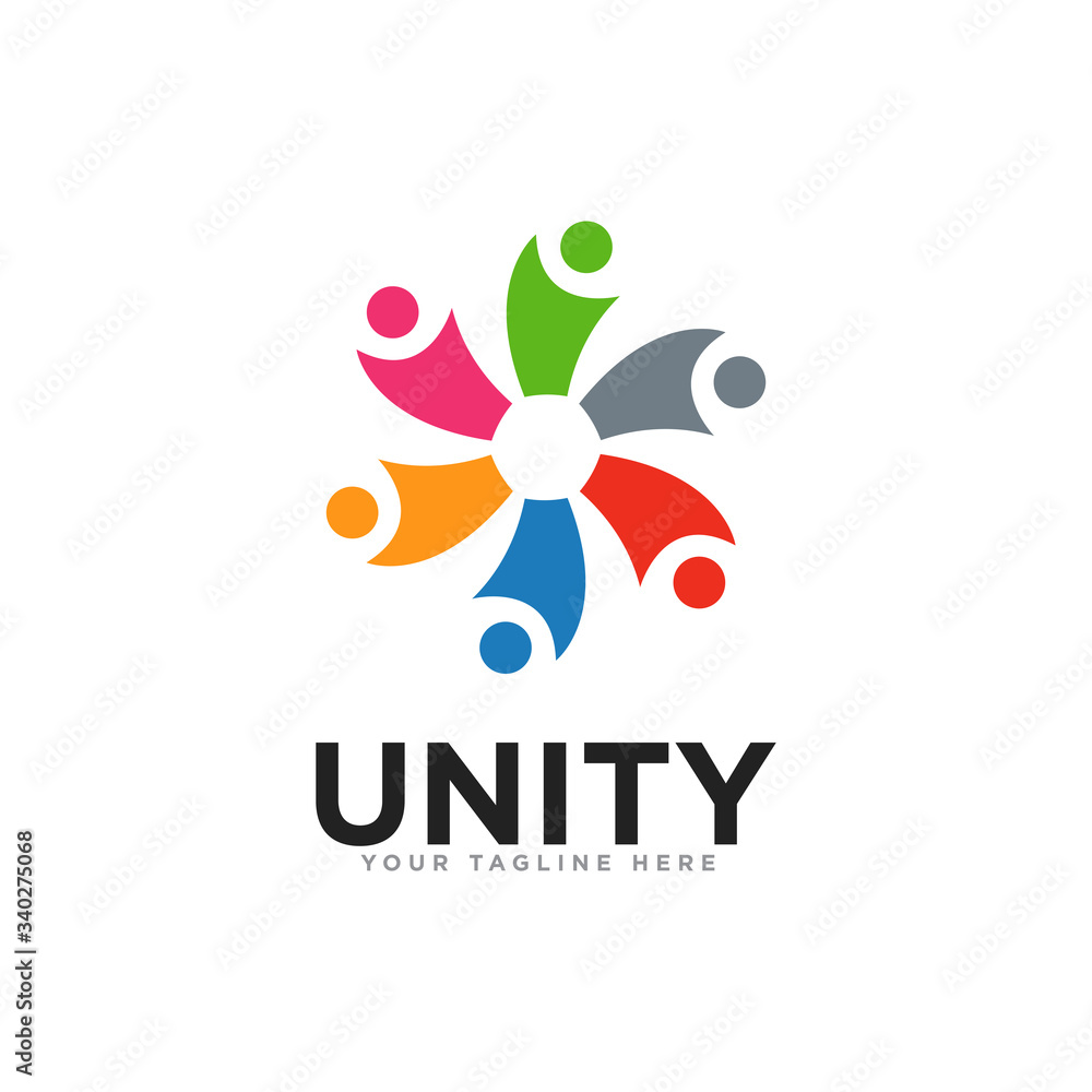 Unity or Team Work Logo Design Vector