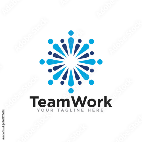 Unity or Team Work Logo Design Vector