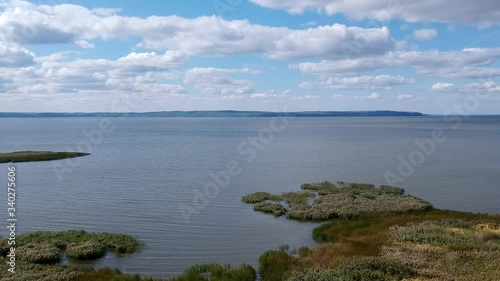 Wallpaper Mural Aerial view. Beautiful wide river. Dense green trees. Cloudy sky. Scenic view. Drone. Torontodigital.ca