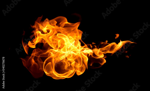 Fire flames on a black background © scenery1