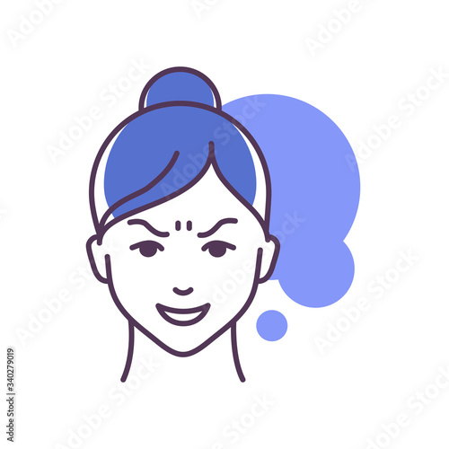 Canvas Print Human feeling gloat line color icon