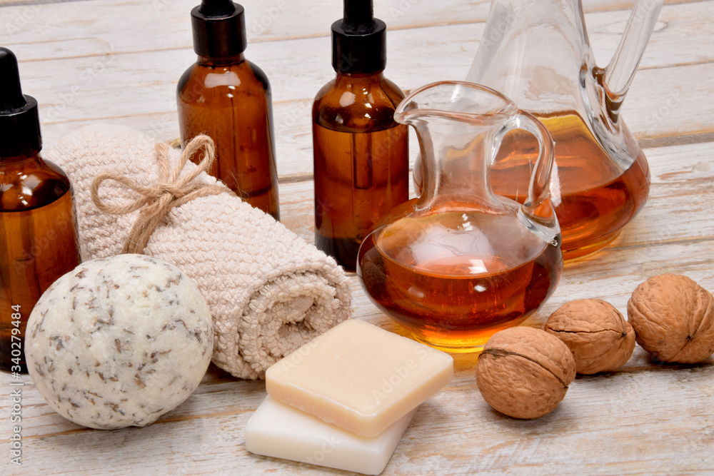 spa nut with oils, bath balls and soaps spa nut with oils, bath balls and soaps