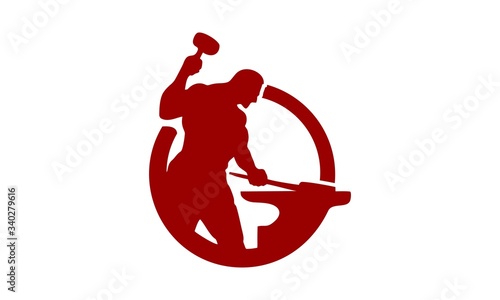 logo design with icon blacksmith