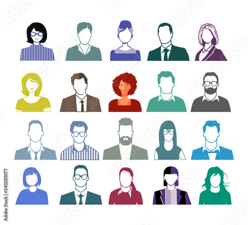 Portrait Set von Gesichtern und Personen, illustration