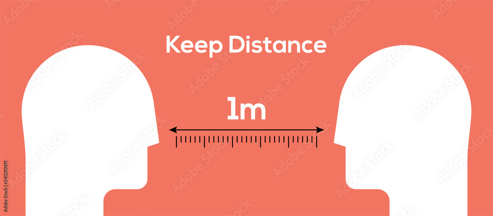 Social distancing, keep distance in public society people to protect ...