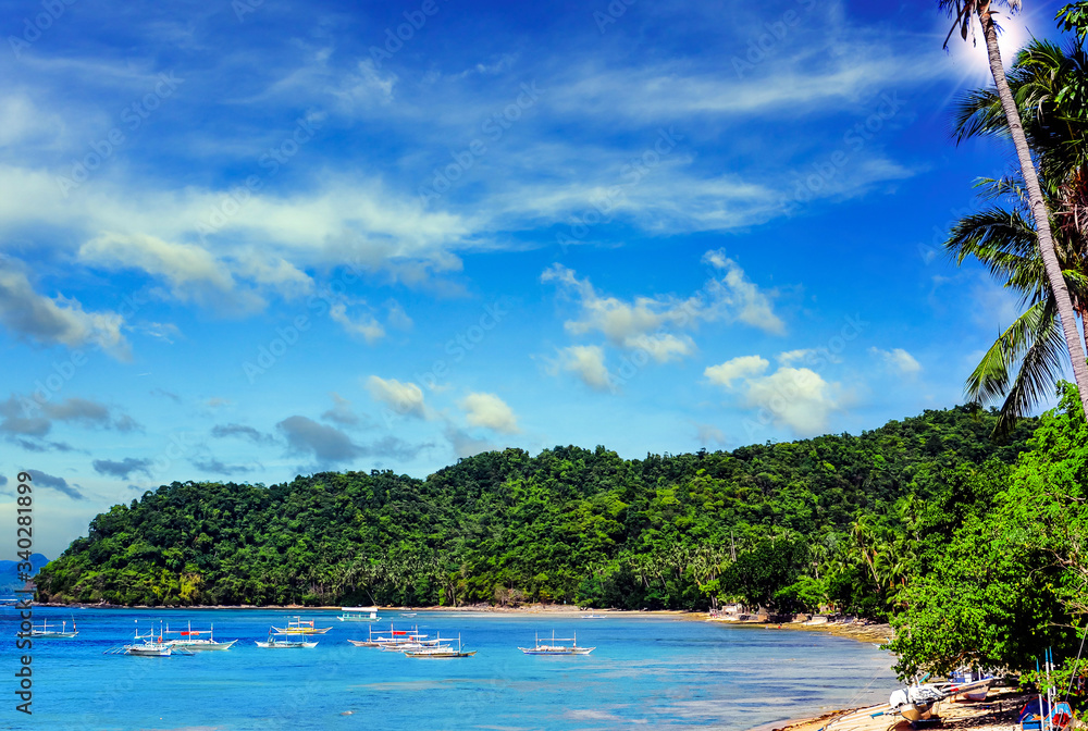 beautiful landscape of a fishing village in Asia beautiful landscape of a fishing village in Asia