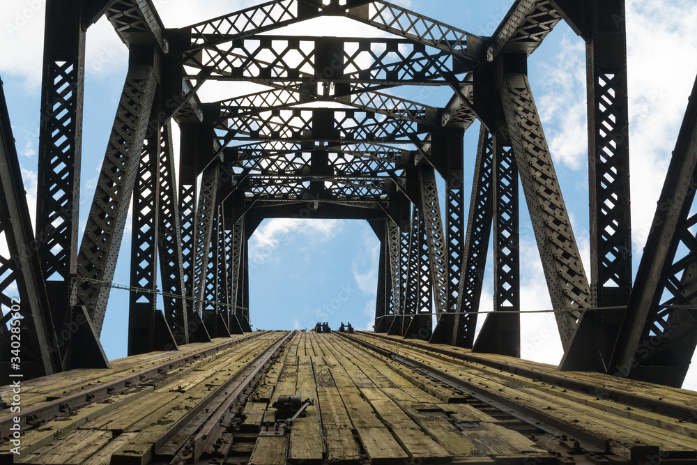 Old Railway Bridge Against Sky During Sunny Day