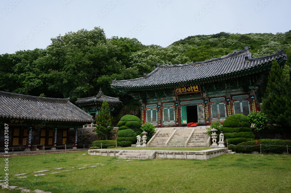 Courtyard at Geumgangam Hermitage. It is the closest group of hermitages to Beomeosa Temple. Busan, Korea.