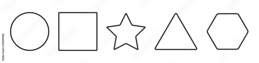 Geometric shapes set of icon vector Geometric shapes set of icon vector