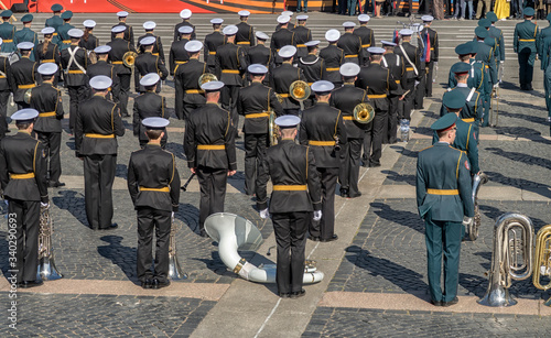 RUSSIA - MAY 9, Russian military transport at the parade on annual Victory Day.