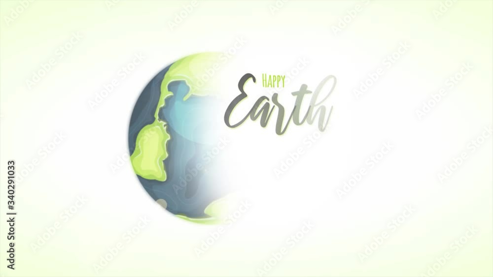 Happy Earth Day Banner Animation Card/ 4k animated motion graphics of a happy earth day postcard, with cartoon earth rotating, for april 22 world environment safety celebration Happy Earth Day Banner Animation Card/ 4k animated motion graphics of a happy earth day postcard, with cartoon earth rotating, for april 22 world environment safety celebration
