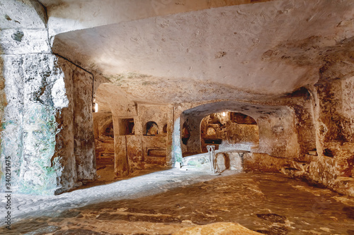 Ancient christian cemetery (catacombs) of Saint Paul. Famous historical landmark in Rabat, Malta.