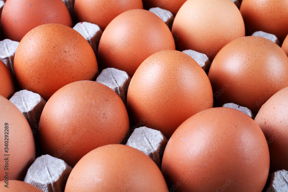 red eggs in a paper tray, macro, soft focus red eggs in a paper tray, macro, soft focus