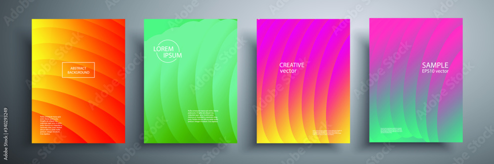 Abstract cover vector illustration. Future geometric design. Collection of templates for brochures, posters, covers, notebooks, magazines, banners, flyers and cards.