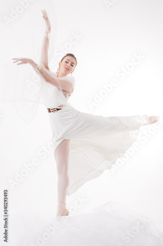 Ballerina jump in the clouds