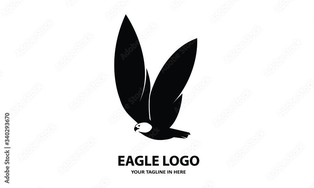 ilhouette A simple eagle, suitable for business symbols or logos	