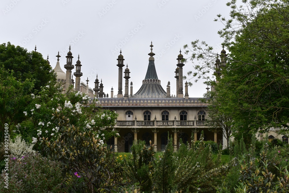 Royal Pavilion in Brighton and its garden