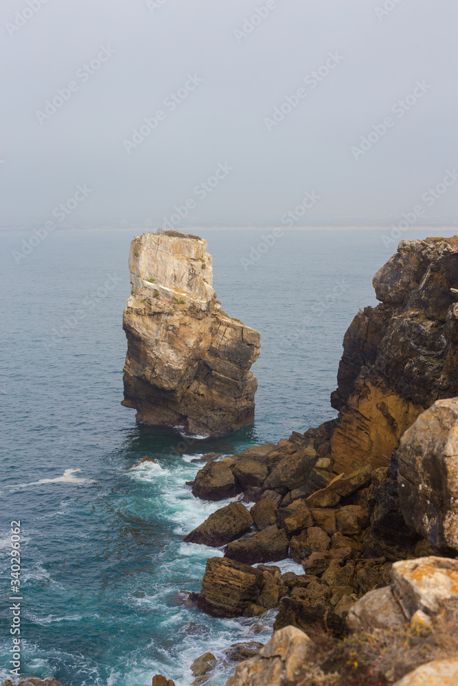 Fototapeta premium Papoa cliffs and sea in Peniche. Portugal